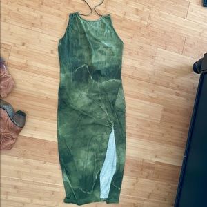 Lovers + Friends Open back halter tie midi dress (M)